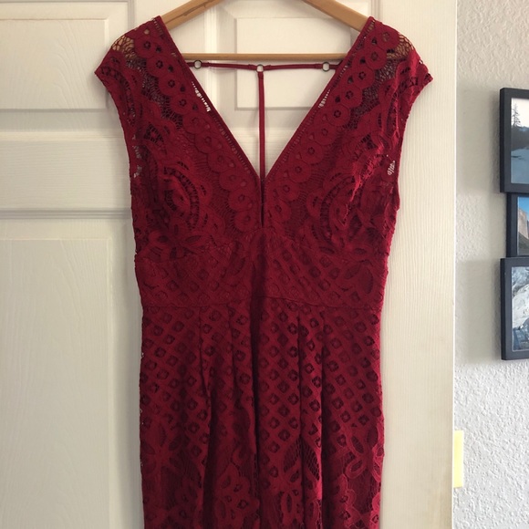 Free People red lace dress - Picture 1 of 6